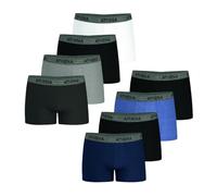 Athena - Pack of 8 Men's Ecopack Boxer Shorts - Breathable Stretch Cotton Boxer Shorts - OEKO-TEX Standard 100 Label - Ergonomic Fit, Front Lining, Comfort and Support, Grey/Black/White/Blue, L