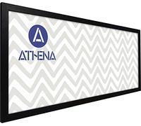 Athena Panoramic Black Woodgrain Premium Wood Picture Frame - 30" x 12" with Clear Styrene Sheet & Wall Mounted Hook