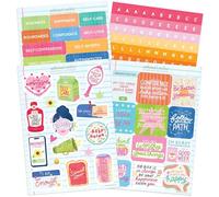 Athena’s Atelier Note-to-Self Vision Board Stickers - 4 A5 Sheets, 200+ Matte Affirmation Stickers for Journals, Planners & Scrapbooks