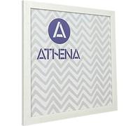 Athena White Woodgrain Premium Wood Picture Frame - 60 x 60cm Square Frame - Photo Frame with Clear Styrene Sheet & Wall Mounted Hook