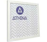 Athena White Woodgrain Thin Block Premium Wood Picture Frame 40 x 40cm - 40 x 40 cm Square Frame - Photo Frame - 40x40 Frame White with Clear Styrene Sheet & Wall Mounted Hook - 40 x 40 cm
