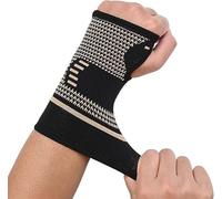 Athenix Medical - Wrist Support Sleeve 1 Pair, High Copper Infused Compression Brace with Thumb Loop, Left/Right Palm Hand for Carpal Tunnel, Arthritis, Tendonitis, Pain Relief, Sport Black