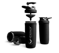 Athenix® Premium Stainless Reforce Steel Protein Shaker - 900 ml Leak-Proof Smart Bottle - BPA-Free, Odour-Resistant, Gym & On-The-Go Shaker