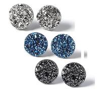 Atheniz Magnetology Lymphvity Germanium Earrings, Amo'Thea Lymphactive Mag Studs, 3 Pairs Crystal Magnetic Therapy Earrings, Magnetic Lymph Detox Earring, 8 mm, Germanium Stone, Rhinestone