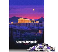 Athens Acropolis Night Puzzle Premium 100% Recycled Board 100% Recycled Cardboard Jigsaw Puzzle for Kids And Adults Age 12 Years Up 1000pcs (75x50cm)