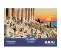 Athens Acropolis Parthenon Sunset Wooden Jigsaw Puzzle Waterproof 1000 Piece Puzzles for Adults Colourful Educational Games