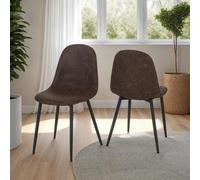 Seconique Athens Chair Brown Faux Leather Priced Per Pair