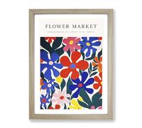 Athens Flower Market Exhibition No.2 Framed Print | A2 Oak Framed Wall Art | Ready to Hang | Modern Floral Picture | Living Room Bedroom Lounge Office