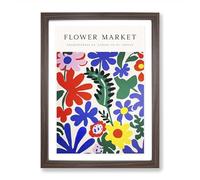 Athens Flower Market Exhibition No.5 Framed Print | A2 Walnut Framed Wall Art | Ready to Hang | Modern Floral Picture | Living Room Bedroom Lounge Office