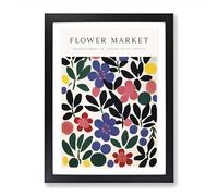 Athens Flower Market Exhibition No.6 Framed Print | A2 Black Framed Wall Art | Ready to Hang | Modern Floral Picture | Living Room Bedroom Lounge Office