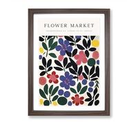 Athens Flower Market Exhibition No.6 Framed Print | A2 Walnut Framed Wall Art | Ready to Hang | Modern Floral Picture | Living Room Bedroom Lounge Office