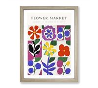 Athens Flower Market Exhibition No.7 Framed Print | A2 Oak Framed Wall Art | Ready to Hang | Modern Floral Picture | Living Room Bedroom Lounge Office