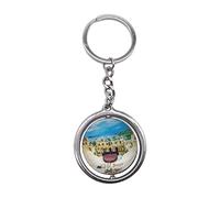 Athens Greece 3D Glass Crystal Keychain KeyRing Rotating Decoration Tourist Souvenir Men Women Accessories Gift Rotating Decoration