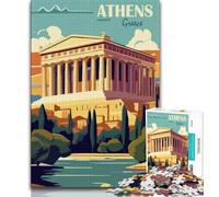 Athens Greece Adult Jigsaws 1000 Piece,Educational Game Challenge Toy Wall Decoration Unique Birthday And Xmas Gifts 75x50cm