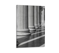 Athens Greece Black And White Wall Art Paintings Canvas Prints Poster Artwork for Living Room Bedroom Bathroom Office Home Decor 12x18inch(30x45cm)