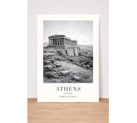 Athens Greece Parthenon Print, Black and White Vintage Wall Art, Coordinates Wall Art, Travel Poster. Size A4