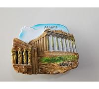 Athens Greece Souvenir Refrigerator Magnet, Parthenon and Caryatids Design, 3D Resin