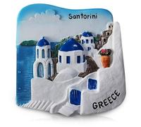 Athens Greece Souvenir Refrigerator Magnet, Parthenon and Caryatids Design, 3D Resin (Santorini)