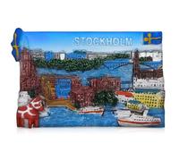Athens Greece Souvenir Refrigerator Magnet, Parthenon and Caryatids Design, 3D Resin (Stockholm)