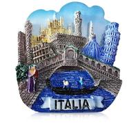 Athens Greece Souvenir Refrigerator Magnet, Parthenon and Caryatids Design, 3D Resin (Venice)