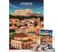 Athens Greece Travel Art 1000 Teenager Pieces Jigsaw Puzzle Stimulate Focus And Mental Precision Serene Soothing Leisure Game (50x75cm)