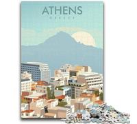 Athens Greece Travel Print Adult Jigsaws 1000 Pieces Difficult, Challenging Difficult Deal As Gifts for The Whole Family 1000pcs(26x38cm)