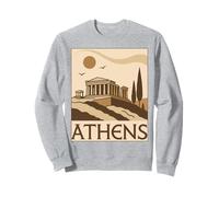 Athens Greece Vintage Minimalist Greek Style Travel Souvenir Sweatshirt