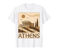Athens Greece Vintage Minimalist Greek Style Travel Souvenir T-Shirt