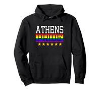 Athens Greek Pride Gay Lesbian Queer LGBT Rainbow Flag Pullover Hoodie