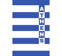 Athens in Greek Flag Colors Stripes Notebook: Blue and White Design