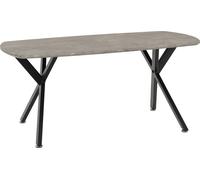 Athens Oval Coffee Table Top Concrete Effect With Black Metal Legs