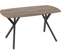 Seconique Athens Rectangular Dining Table - L80 X W140 X H75 Cm - Medium Oak Effect/black