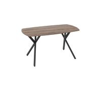 Athens Rectangular Medium Oak Effect/Black Dining Table Only