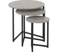 ATHENS ROUND 3PC NEST OF TABLES - CONCRETE EFFECT - SECONIQUE | TJ Hughes