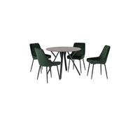 Athens Round Dining Set with Avery Chairs Seconique Green One Size