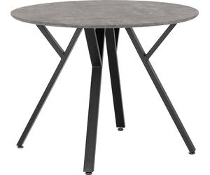 Athens Round Dining Table Concrete Effect Cross Black Metal Legs Kitchen