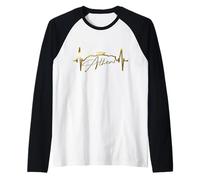 Athens Skyline Heartbeat Heart Acropolis Ancient Greek Flag Raglan Baseball Tee