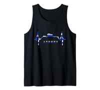 Athens Skyline Heartbeat Heart Acropolis Ancient Greek Flag Tank Top