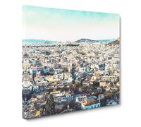 Athens Skyline in Greece Canvas Print | Gallery Wrapped 30mm Frame Wall Art | 20x20 inches | Ready to Hang | Modern Cityscape Picture | Living Room Bedroom Lounge Office