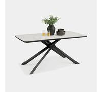 Atherton 160cm White Marble Effect Dining Table - 6 Seater