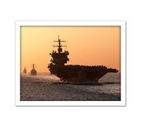 Atherton Military USA Navy USS Enterprise Fleet Photo Artwork Framed Wall Art Print 18X24 Inch