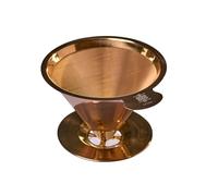 ATHIA Golden Stainless Steel Reusable Coffee Filter, Pour Over Cone Dripper with Fine Mesh, Paperless & Eco-Friendly Design, Fits Most Mugs, Carafes & Coffee Makers (Rose Golden, Standard)