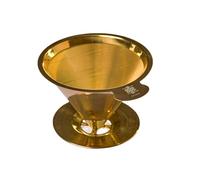 ATHIA Golden Stainless Steel Reusable Coffee Filter, Pour Over Cone Dripper with Fine Mesh, Paperless & Eco-Friendly Design, Fits Most Mugs, Carafes & Coffee makers (Golden, Standard)