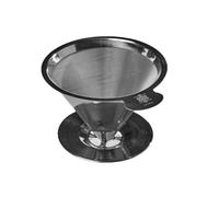 ATHIA Silver Stainless Steel Reusable Coffee Filter, Pour Over Cone Dripper with Fine Mesh, Paperless & Eco-Friendly Design, Fits Most Mugs, Carafes & Coffee Makers (Silver, Standard)