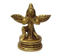 athizay Brass Garuda Idol - 8 cm Antique Gold Finish | Vahana of Lord Vishnu for Home Temple, Pooja Room or Spiritual Décor