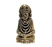 athizay Brass Khatu Shyam Idol - Antique Finish 7 cm Statue - Baba Shyam Idol for Home Temple, Pooja Room, or Gifting