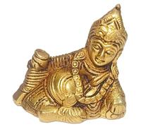 athizay Brass Kuber Idol - 6.5 cm Shiny Gold Finish | Lord of Wealth Small Hindu Statue for Home Puja, Mandir or Prosperity Gift