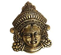 athizay Brass Nava Durga Face Hanging - 13 cm Antique Gold Finish Hindu Goddess Wall Decor for Home, Temple, or Front Door Entrance
