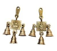 Athizay Laxmi Ganesh Hangings Brass wall shubh labh hanging Decoration Showpiece Door Decor Items - 15 cm (Brass, Gold)
