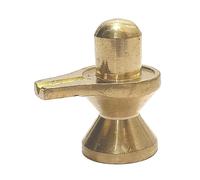 Athizay Solid Brass Shivling Idol - 4 cm Golden Finish Shiva Lingam | Small Non-Hollow Mahadev Statue for Pooja, Car Dashboard, or Gifting